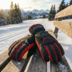 Pro-Performance Black & Red Leather Ski Gloves – Thermal Winter Sports Hand Wear