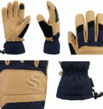 Summit Series Tan Leather Ski Gloves with Touchscreen Fingers
