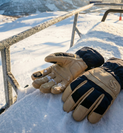 Summit Series Tan Leather Ski Gloves with Touchscreen Fingers