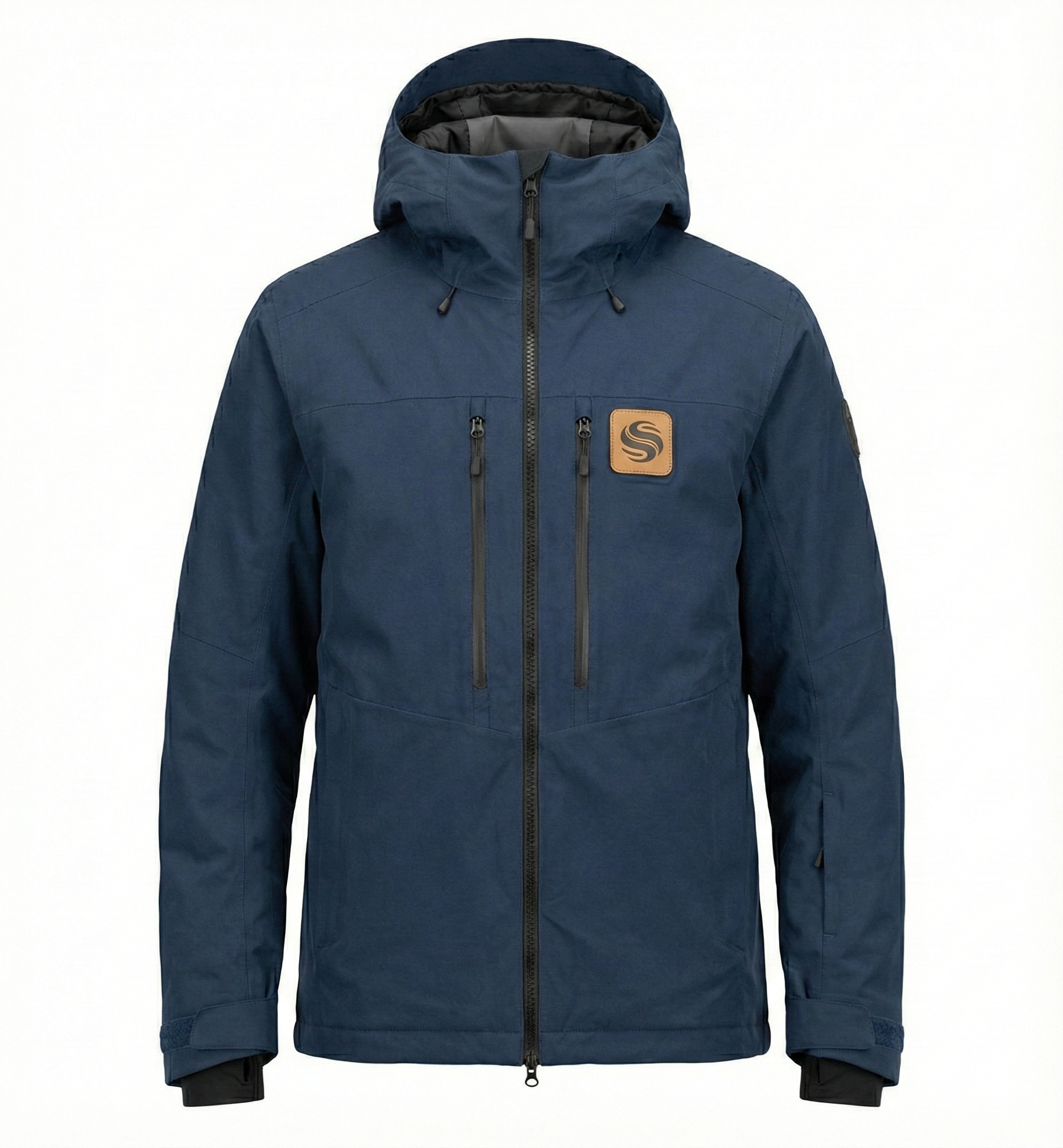 syed-performance-series-midnight-navy-waterproof-ski-jacket-and-pant-set-front Premium Ski Suit by Syed and Sons Industries.